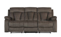 Reclining Transitional Microfiber Fabric Sofa Brown Foam Fabric