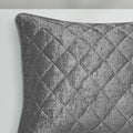 Velvet Quilt Set Full Grey Polyester