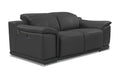 Genuine Italian Leather Power Reclining Loveseat Dark Gray Foam Leather