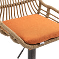 Coolmore Swivel Bar Stools Set Of 2 Adjustable Counter Height Chairs With Footrest For Kitchen, Dining Room 2Pc Set Orange Polyester