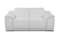 Genuine Italian Leather Power Reclining Loveseat White Foam Leather