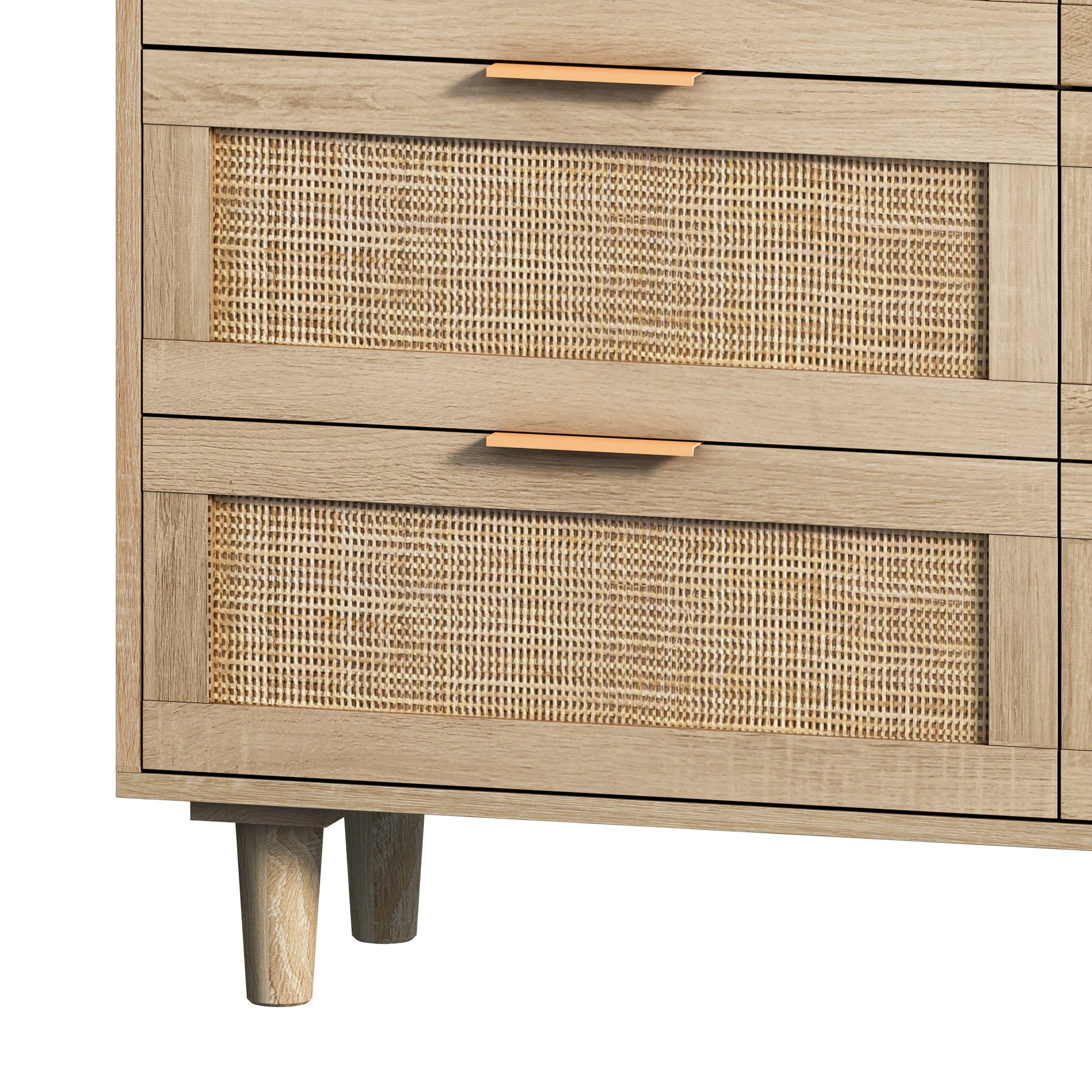 43.31"6 Drawers Rattan Storage Cabinet Rattan Drawer,For Bedroom,Living Room,Natural Natural Particle Board