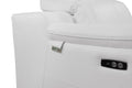 Genuine Italian Leather Power Reclining Sofa White Foam Leather