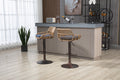 Coolmore Modern Swivel Bar Stools Set Of 2 Adjustable Counter Height Chairs With Footrest For Kitchen, Dining Room Blue Blue Primary Living Space Foam Linen