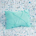 Metallic Printed And Pintucked Comforter Set Twin Aqua Blue Polyester