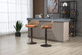 Coolmore Swivel Bar Stools Set Of 2 Adjustable Counter Height Chairs With Footrest For Kitchen, Dining Room 2Pc Set Orange Polyester