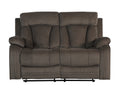 Reclining Transitional Microfiber Fabric Loveseat Brown Foam Fabric