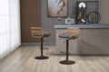 Coolmore Modern Swivel Bar Stools Set Of 2 Adjustable Counter Height Chairs With Footrest For Kitchen, Dining Room Blue Blue Primary Living Space Foam Linen