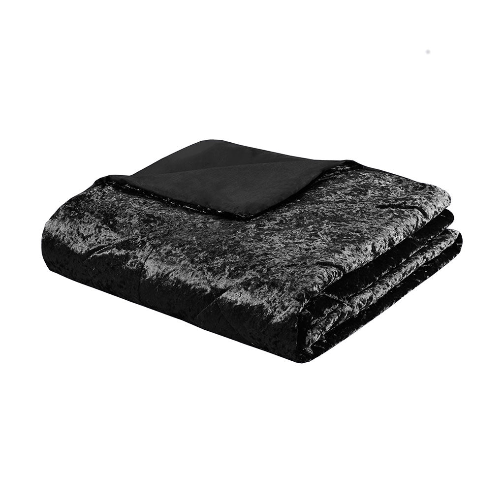 Velvet Duvet Cover Set Twin Black Polyester