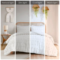 Clip Jacquard Comforter Set King Ivory Polyester