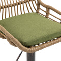 Coolmore Swivel Bar Stools Set Of 2 Adjustable Counter Height Chairs With Footrest For Kitchen, Dining Room 2Pc Set Green Polyester