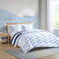 Cotton Cabana Stripe Reversible Comforter Set With Shark Reverse Full Navy Cotton