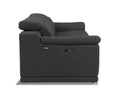 Genuine Italian Leather Power Reclining Sofa Dark Gray Foam Leather