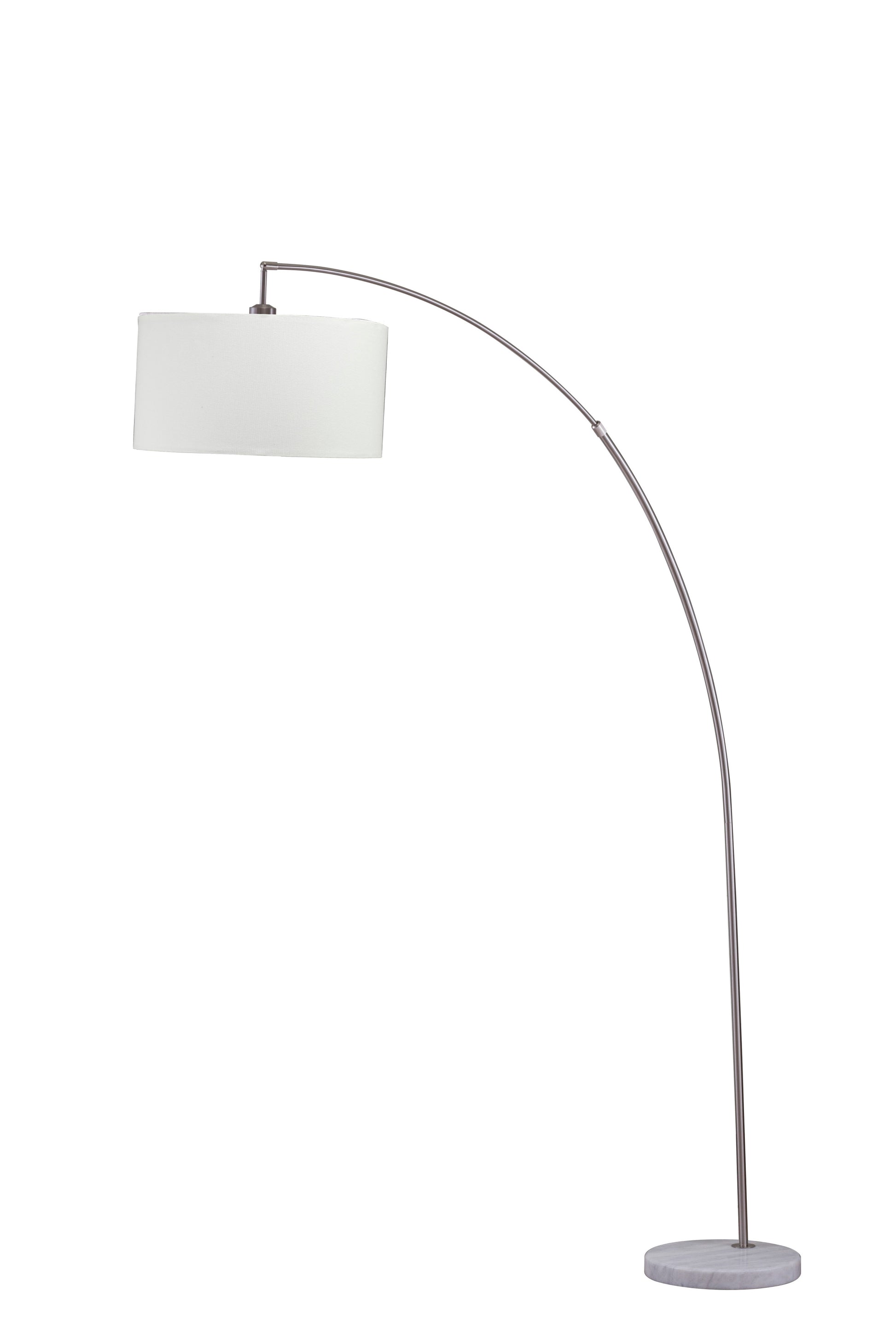 78" Silver Arch Floor Lamp With Kd Shade W Double Box 1Pc Ctn 2.15 26.84 Brushed Nickel Metal