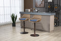 Coolmore Modern Swivel Bar Stools Set Of 2 Adjustable Counter Height Chairs With Footrest For Kitchen, Dining Room Blue Blue Primary Living Space Foam Linen