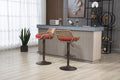 Coolmore Swivel Bar Stools Set Of 2 Adjustable Counter Height Chairs With Footrest For Kitchen, Dining Room 2Pc Set Red Polyester