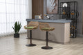 Coolmore Swivel Bar Stools Set Of 2 Adjustable Counter Height Chairs With Footrest For Kitchen, Dining Room 2Pc Set Green Polyester