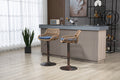 Coolmore Modern Swivel Bar Stools Set Of 2 Adjustable Counter Height Chairs With Footrest For Kitchen, Dining Room Blue Blue Primary Living Space Foam Linen