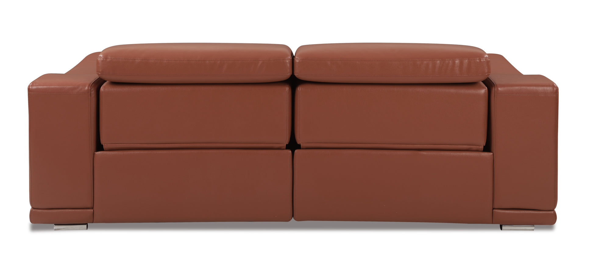 Genuine Italian Leather Power Reclining Sofa Camel Foam Leather