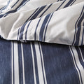 Striped Reversible Comforter Set King Navy Polyester