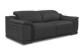 Genuine Italian Leather Power Reclining Sofa Dark Gray Foam Leather