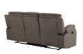 Reclining Transitional Microfiber Fabric Sofa Brown Foam Fabric