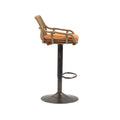 Coolmore Swivel Bar Stools Set Of 2 Adjustable Counter Height Chairs With Footrest For Kitchen, Dining Room 2Pc Set Orange Polyester