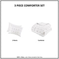 Clip Jacquard Comforter Set Twin Ivory Polyester