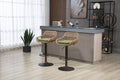 Coolmore Swivel Bar Stools Set Of 2 Adjustable Counter Height Chairs With Footrest For Kitchen, Dining Room 2Pc Set Green Polyester