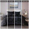 Velvet Duvet Cover Set Full Black Polyester