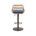 Coolmore Modern Swivel Bar Stools Set Of 2 Adjustable Counter Height Chairs With Footrest For Kitchen, Dining Room Blue Blue Primary Living Space Foam Linen