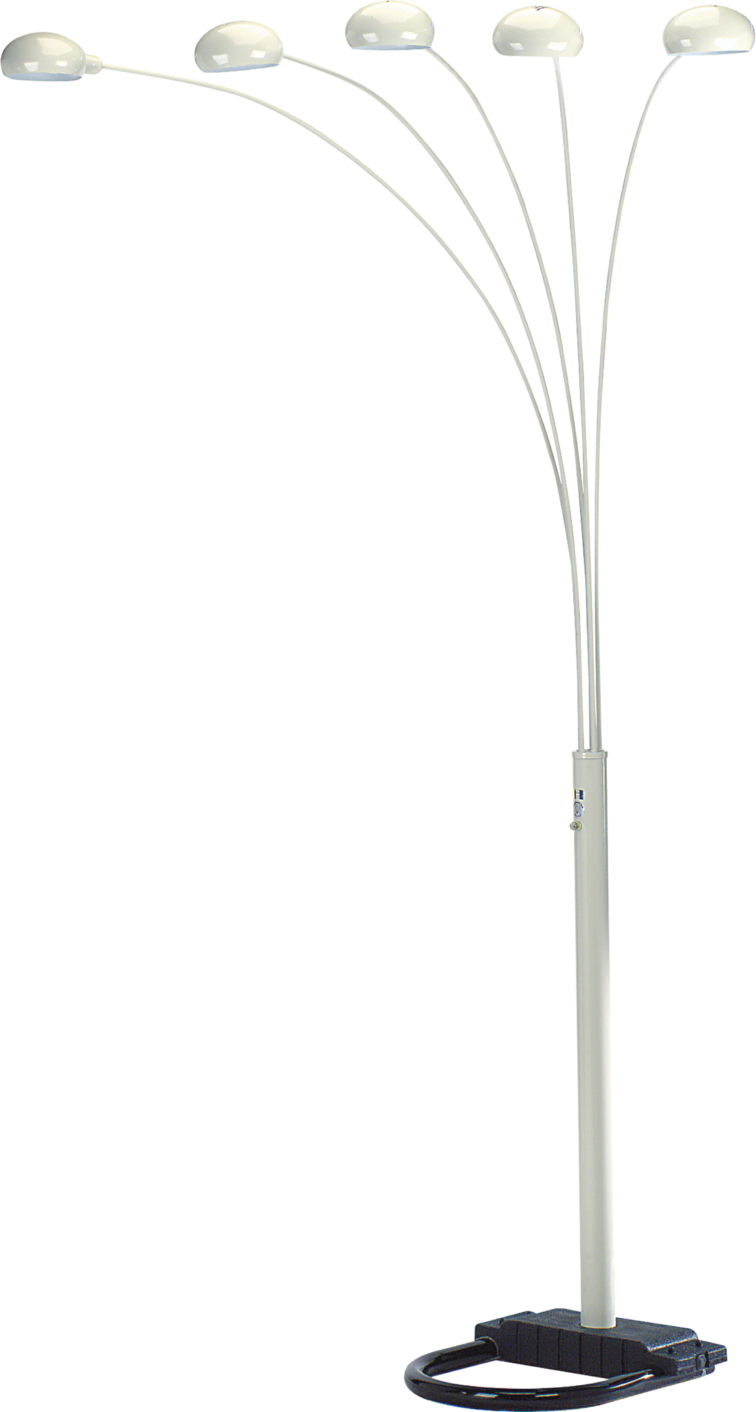 84"H White 5 Head Cap Style Floor Lamp 1Pc Ctn 2.24 33.97 White Metal