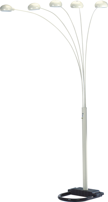 84"H White 5 Head Cap Style Floor Lamp 1Pc Ctn 2.24 33.97 White Metal