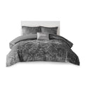 Velvet Duvet Cover Set Twin Grey Polyester