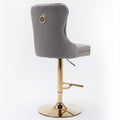 Thick Golden Swivel Velvet Barstools Adjusatble Seat Height From 25 33 Inch, Modern Upholstered Bar Stools With Backs Comfortable Tufted For Home Pub And Kitchen Island Gray,Set Of 2 Gray Foam Velvet