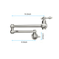 Pot Filler Faucet Wall Mount Brushed Nickel Brass