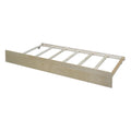 Twin Size Wood Daybed With Trundle And Fence Guardrails, Natural Twin Natural Solid Wood Mdf