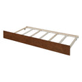 Twin Size Wood Daybed With Trundle And Fence Guardrails, Walnut Twin Walnut Solid Wood Mdf