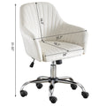 Accent Chair Modern Home Office Leisure Chair With Adjustable Velvet Height And Adjustable Casters Beige Beige Cotton Velvet