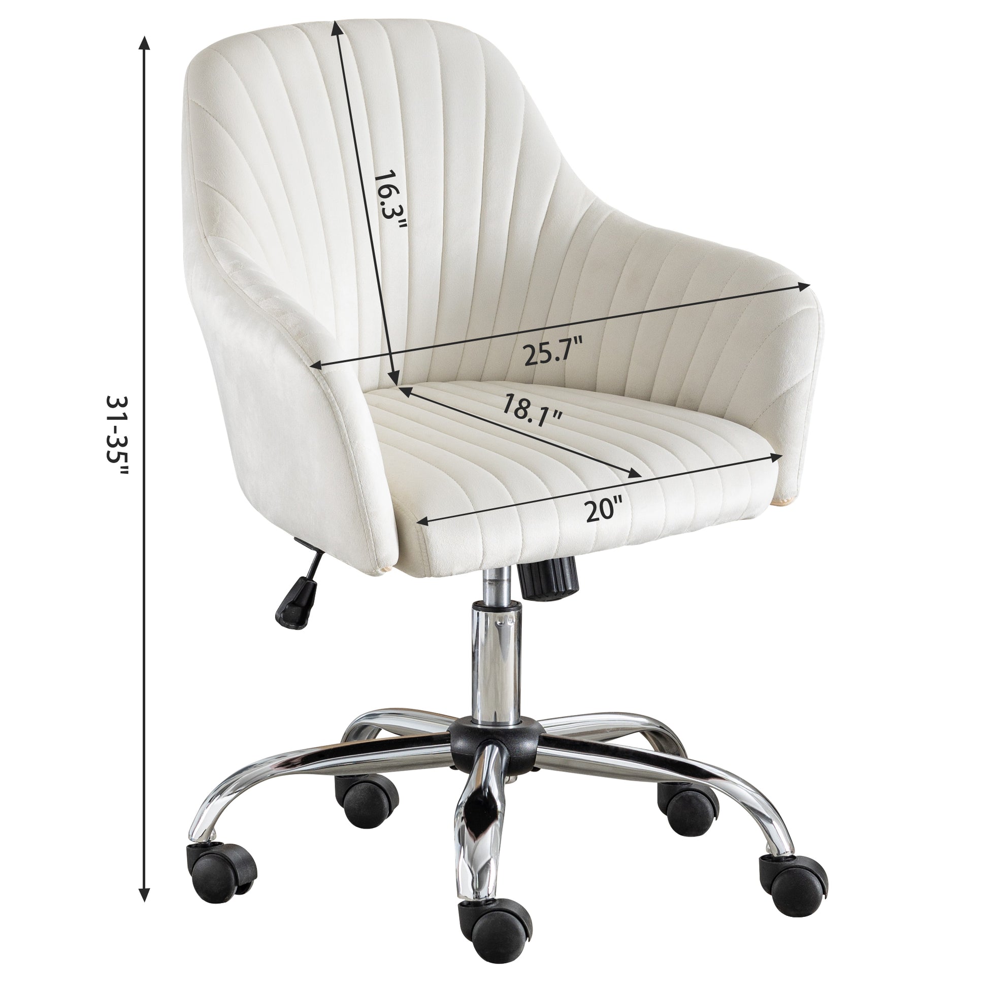 Accent Chair Modern Home Office Leisure Chair With Adjustable Velvet Height And Adjustable Casters Beige Beige Cotton Velvet