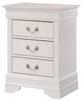 Louis Phillipe G3190 3N 3 Drawer Nightstandwhite White Particle Board