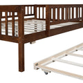 Full Size Wood Daybed With Trundle And Fence Guardrails, Walnut Full Walnut Solid Wood Mdf