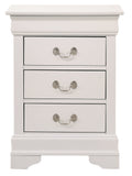 Louis Phillipe G3190 3N 3 Drawer Nightstandwhite White Particle Board