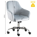 Accent Chair Modern Home Office Leisure Chair With Adjustable Velvet Height And Adjustable Casters Darkgrey Dark Gray Cotton Velvet