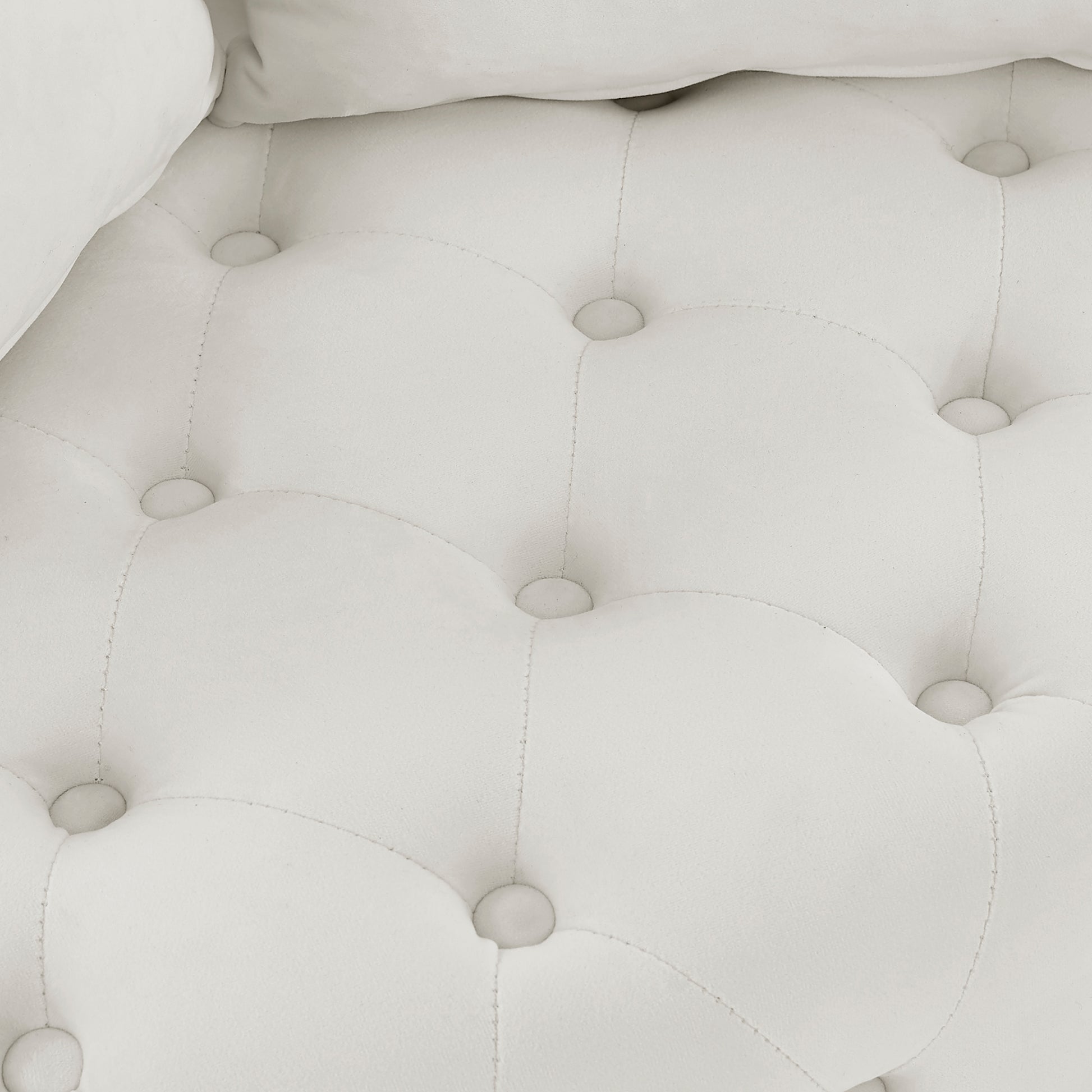 Velvet Upholstered Swivel Chair For Living Room, With Button Tufted Design And Movable Wheels, Including 3 Pillows, Beige Beige Foam