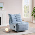 Lazy Chairrotatable Modern Lounge With A Side Pocket, Leisure Upholstered Sofa Chairreading Chair For Small Space Lake Blue Velvet