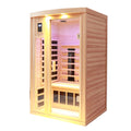 Two Person Hemlock Far Infrared Heating Sauna With Reading Lights Colored Lights Bluetooth External Lights Natural Wood Solid Wood