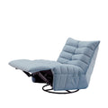 Lazy Chairrotatable Modern Lounge With A Side Pocket, Leisure Upholstered Sofa Chairreading Chair For Small Space Lake Blue Velvet