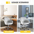 Accent Chair Modern Home Office Leisure Chair With Adjustable Velvet Height And Adjustable Casters Lightgray Light Gray Cotton Velvet