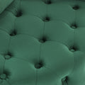 Velvet Upholstered Swivel Chair For Living Room, With Button Tufted Design And Movable Wheels, Including 3 Pillows, Green Green Foam